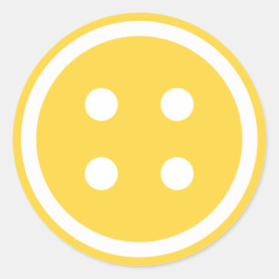 Sticker Rond Bouton de couture orange mignon