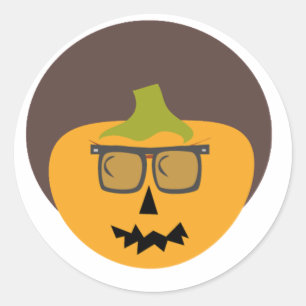 Sticker Rond Bouton de Halloween d'Afro d'Alfie