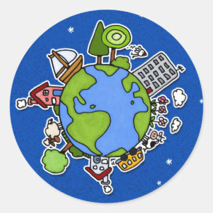 Sticker Rond bouton de la terre
