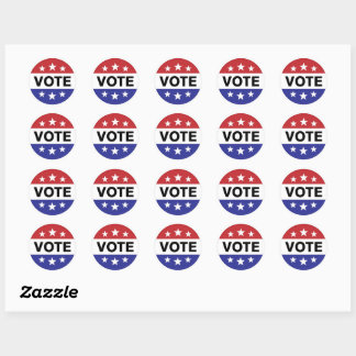 Sticker Rond Bouton de vote 6 étoiles