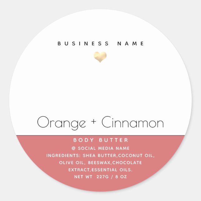 Sticker Rond Bouton d'or de typographie moderne simple pour beu (Devant)