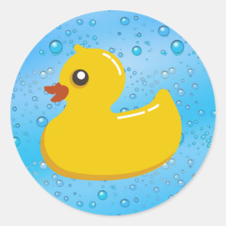 Sticker Rond Bouton en caoutchouc mignon / Bulles bleues