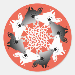 Sticker Rond bouton magnétique du cercle des girafes