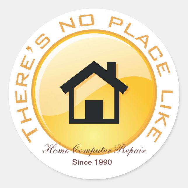 Sticker Rond Bouton Pas d'endroit comme la maison (Devant)