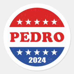 Sticker Rond Bouton Pedro Voter Élections 2024