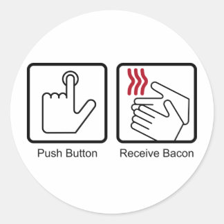 Sticker Rond Bouton poussoir, Bacon de réception - Distributeur