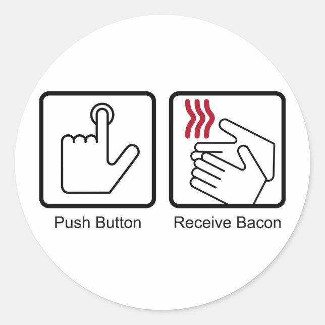 Sticker Rond Bouton poussoir, Bacon de réception - Distributeur (Devant)