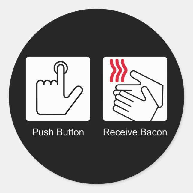 Sticker Rond Bouton poussoir, Bacon de réception - Distributeur (Devant)
