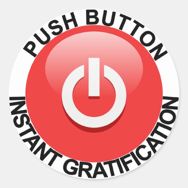 Sticker Rond Bouton Push Pour La Ratification Instantanée (Devant)