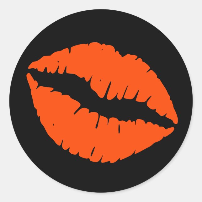 Sticker Rond Bouton rouge noir et orange (Devant)