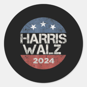 Sticker Rond Bouton Vintage WAlzheimer 2024 Kamala Harris Tim W