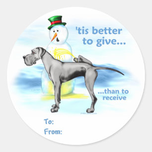 Sticker Rond Boutons cadeaux Great Dane BTG Black UC