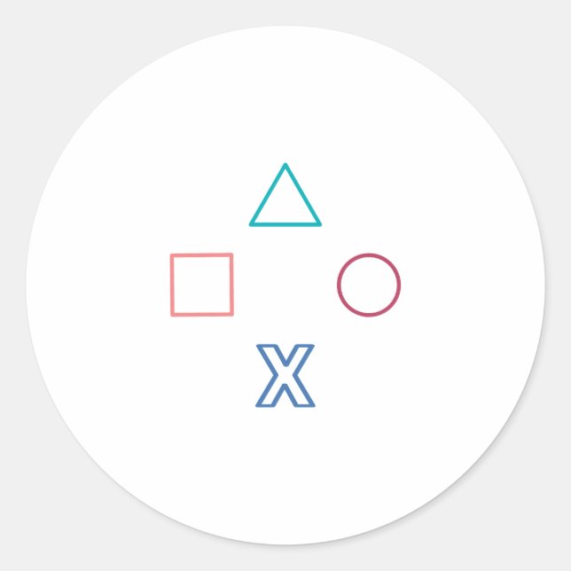 Sticker Rond Boutons de contrôleur, Cadeau pour joueur, Jeux vi (Devant)