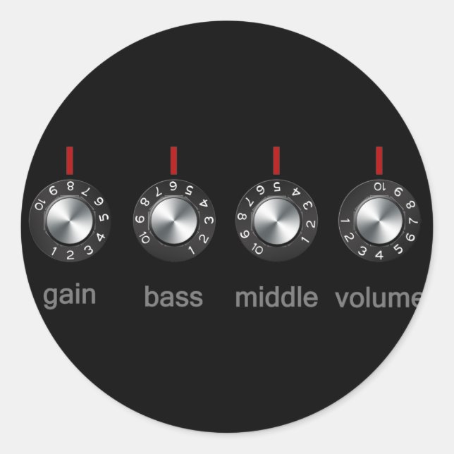 Sticker Rond Boutons de guitare Amp (Devant)