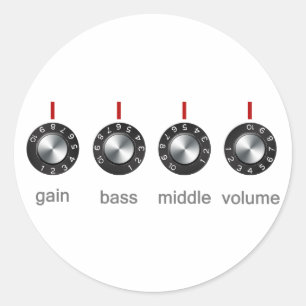 Sticker Rond Boutons de guitare Amp