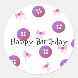 Sticker Rond Boutons et vaches d'anniversaire