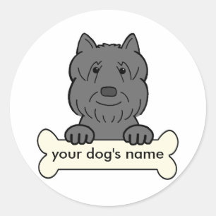 Sticker Rond Bouvier des Flandres personnalisé