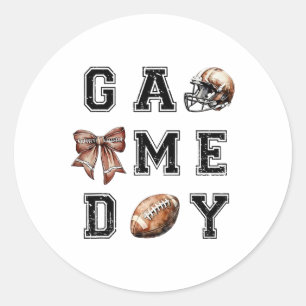 Sticker Rond Bow Coquette pied Bow Maman jour de match Femme Fi