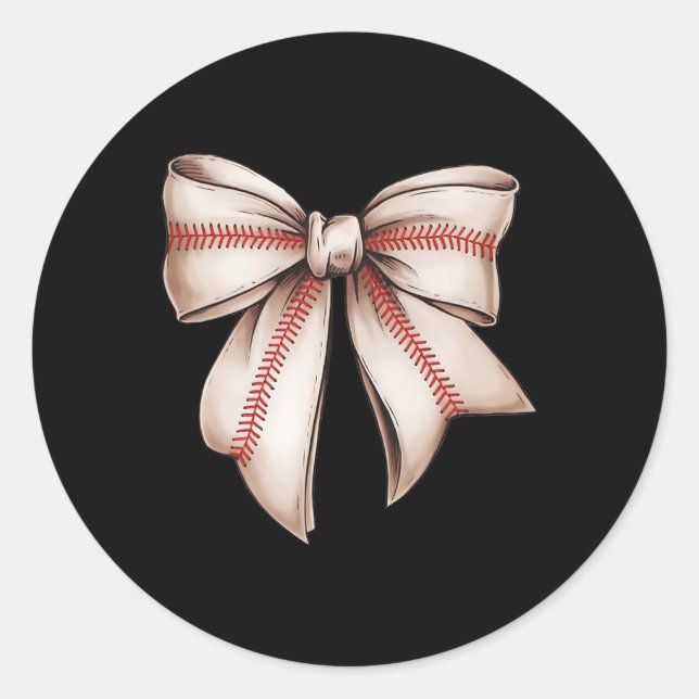 Sticker Rond Bow de baseball rétro (Devant)