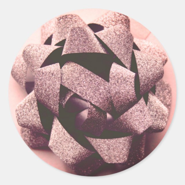 Sticker Rond Bow or rose cadeau (Devant)