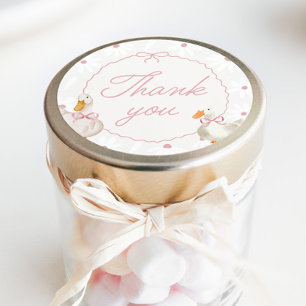 Sticker Rond Bow rose sot oie Coquette Anniversaire