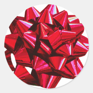 Sticker Rond Bow rouge brillant