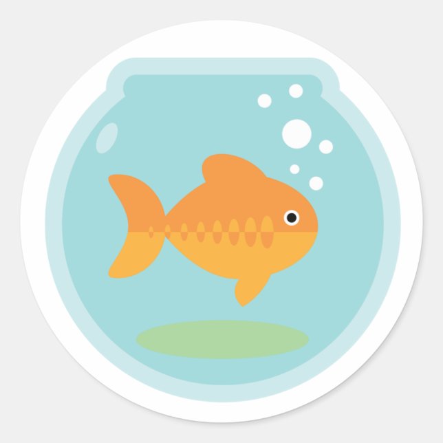 Sticker Rond Bowl de poisson d'or (Devant)
