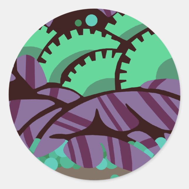 Sticker Rond Bowl O'Berries en Taupe et Mint (Devant)