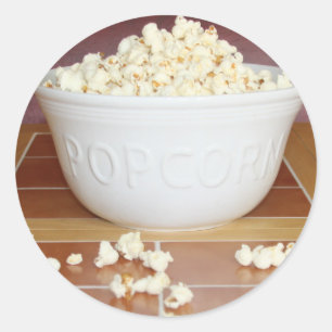 Sticker Rond Bowl of Popcorn