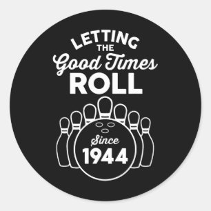 Sticker Rond Bowler 81 ans 81e anniversaire Bowling