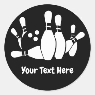 Sticker Rond Bowler Bowling Ball Pins Custom