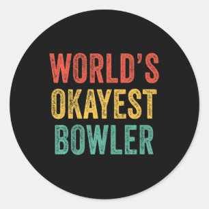 Sticker Rond Bowler le plus amusant au monde, Lover Vintage R