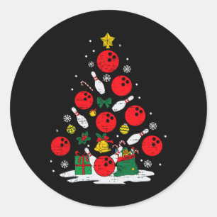 Sticker Rond Bowler Noël Tree Lights Xmas Bowler Me Sport