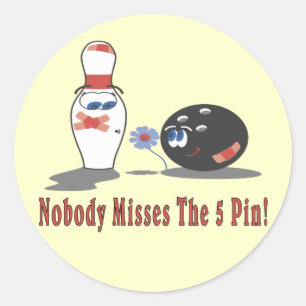 Sticker Rond Bowling 5 broches