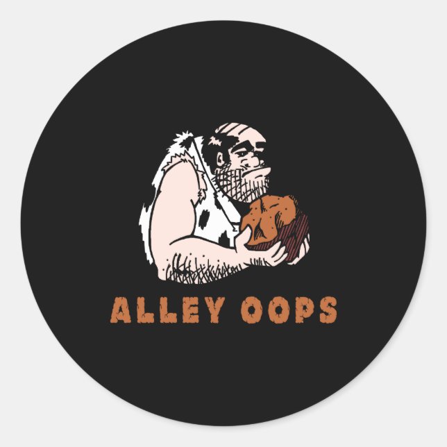 Sticker Rond Bowling Alley Oops Caveman  (Devant)