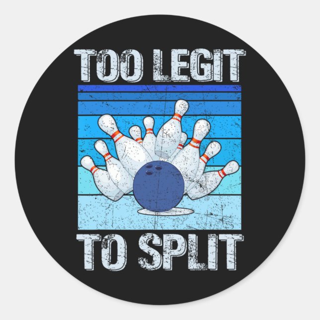 Sticker Rond Bowling Amusant Bowling Bowler Trop Léger Pour Fra (Devant)
