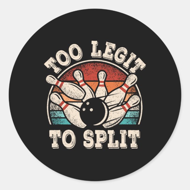 Sticker Rond Bowling Amusant Bowling Bowler Trop Léger Pour Fra (Devant)