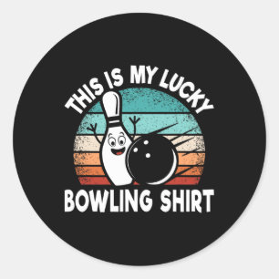 Sticker Rond Bowling Amusant Bowling C'Est Mon Lucky Bowlin