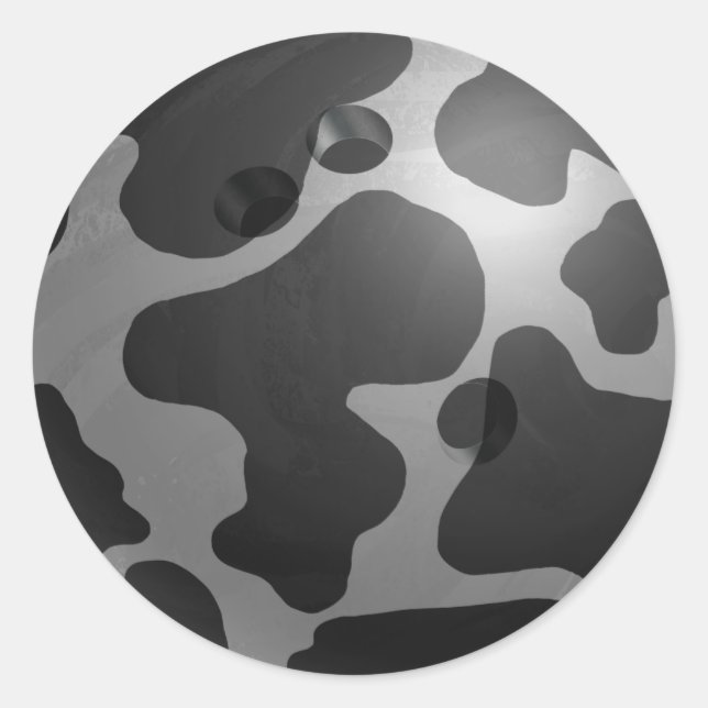 Sticker Rond Bowling Ball Cow Grey (Devant)