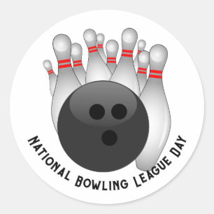 Sticker Rond Bowling Ball et Bowling Pins