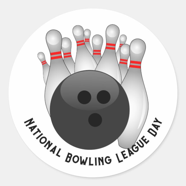 Sticker Rond Bowling Ball et Bowling Pins (Devant)