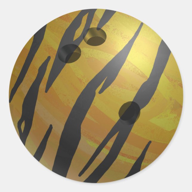 Sticker Rond Bowling Ball Tiger Jaune (Devant)