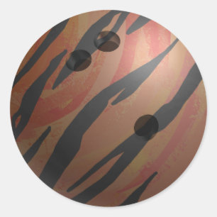 Sticker Rond Bowling Ball Tiger Orange