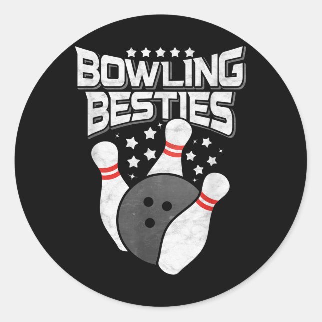 Sticker Rond Bowling Besties (Devant)
