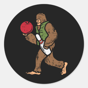 Sticker Rond Bowling Bigfoot Blagueur Sasquatch Garçons Enfants