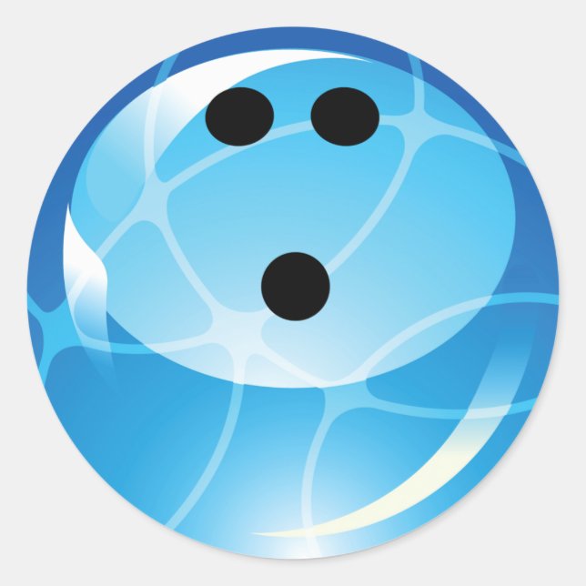STICKER ROND BOWLING BLEUE RETRO (Devant)