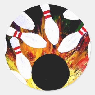 Sticker Rond BOWLING BOWL STRIKE BUTTONS par Teo Alfonso