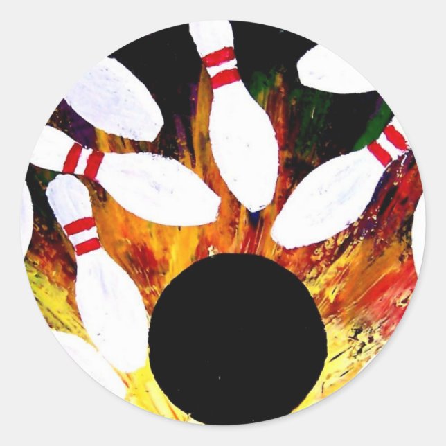 Sticker Rond BOWLING BOWL STRIKE BUTTONS par Teo Alfonso (Devant)