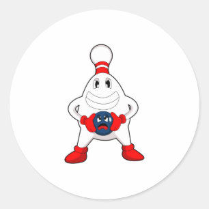 Sticker Rond Bowling Bowling pin Bowling Bowling