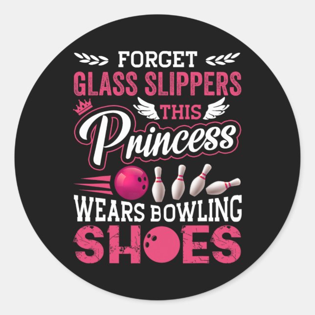 Sticker Rond Bowling Drôle Pour Femmes Filles Enfants Maman Fem (Devant)